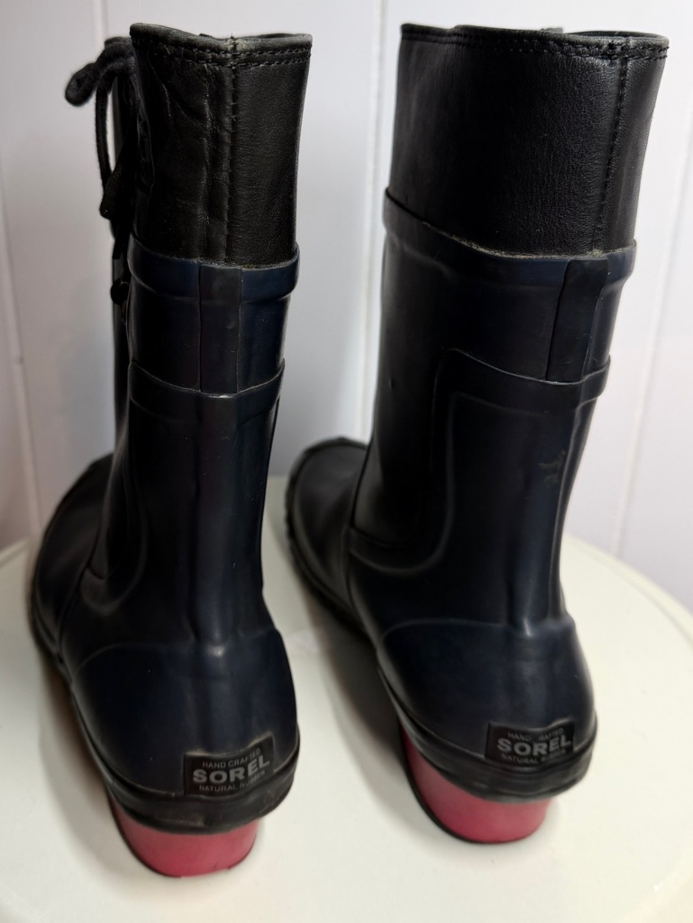 Sorel Black Navy Lace-Up Waterproof Boots with Red Heel - Size 11 - Picture 6 of 12